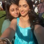 Srishti Jain Instagram - Trying to keep our eyes open in the sun! I have some experience thanks to shooting in the Sun a lot but my little one has to still learn! @hrisha_0705 ❤️🦋 .. . . . . . . . . . . #sisters #lilflea #family #love Jio World Garden