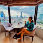 Srishty Rode Instagram - Sundowner with a great cityscape and a glasss of Wine to enjoy the view from the top at the Horizon Club Lounge at @shangrilabkk 😍❤️🍷 . . Outfit @pankhclothing #shangrilabkk #shangrilamoments #yourshangrila Shangri-La Hotel, Bangkok
