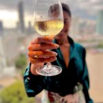 Srishty Rode Instagram - Sundowner with a great cityscape and a glasss of Wine to enjoy the view from the top at the Horizon Club Lounge at @shangrilabkk 😍❤️🍷 . . Outfit @pankhclothing #shangrilabkk #shangrilamoments #yourshangrila Shangri-La Hotel, Bangkok