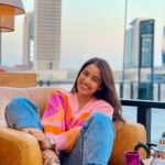 Srishty Rode Instagram – What A beautiful Day 💜🧡💖 Downtown Dubai