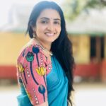 Sujitha Instagram - Me 💙💞 Beautiful saree @handloom_and_designers #work #photo #post #evening #style #trend #saree #love #traditionalwear