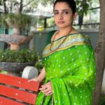 Sujitha Instagram – 💚🍀💚
Just like me #photooftheday 
Beautiful green saree and blouse 
🤗 @nakshatraa.trends