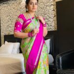 Sujitha Instagram - All dressed up and ready to go😎😆! Another day 😍 Love this silk saree and blouse work @macvastra