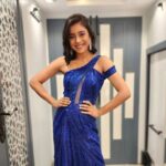 Sumbul Touqeer Khan Instagram - Feeling bluetiful 😁❤️ Styled by- @purvabansal5 Outfit- @Dlmayaofficial Jewellery- @shrustarin