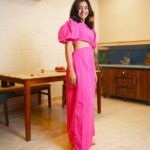 Sumbul Touqeer Khan Instagram - Adding pink into my bluetiful life 😉 Outfit by- @miakee.official Styled by- @styleby_shivi Footwear @hydesnhues