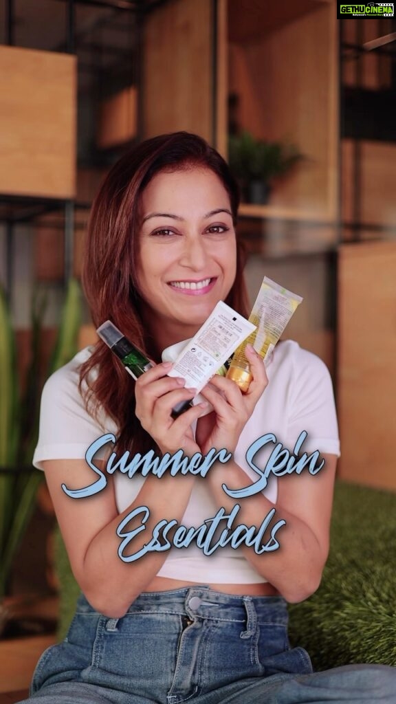 Sunayana Fozdar Instagram - My Summer Skin Care Essentials …keep my Skin “Summer Happy” ☀️ This is Not a sponsored Reel ☺️ Just Sharing the products that I regularly use ( my Skin type is medium to dry): > Cetaphil moisturiser >neutrogena sunscreen >body shop face mist >Patanjali Aloe Vera gel #skincare #summerskincare #summerhacks #keepyourskinhealthy