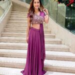 Sunayana Fozdar Instagram - Reception Ready!💜 Outfit: @thekesar_studio Jewellery: @tandjjewelhouse X @socialpinnaclepr Styling: @styling.your.soul #whatiwore #weddingseason #weddingoutfitideas