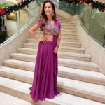 Sunayana Fozdar Instagram - Reception Ready!💜 Outfit: @thekesar_studio Jewellery: @tandjjewelhouse X @socialpinnaclepr Styling: @styling.your.soul #whatiwore #weddingseason #weddingoutfitideas