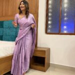Sunita Gogoi Instagram - Thankyou my darling @pavithra.janani for dis beautiful saree ..my fav colour 💜 Stitched by @shopaholic_collections Hair @style_with_anbu #pic #saree #indian #sareenotsorry