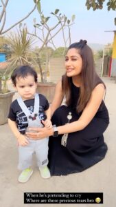 Surbhi Chandna Instagram - Chaalak Mumma Ka Chalaak Baby 
Mamma Gill 🐯
Baby Gill 🐯👶 

SherdilshergillXBigg Boss 16