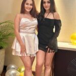 Tanya Sharma Instagram - Birthday dump 🌝 ft @kreetika10 . . Dress - @tomberamoureuxin Cake - @lucibellos_caffe #birthday #celebration #sisters #sharmasisters TAJ Santacruz, Mumbai