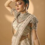 Tina Datta Instagram - The moon was singing my song today 🎵 A song I love, a song that is on repeat mode for me now and forever #TheSongOfHardWork . . 📸: @smileplease_25 🥻: @anjaleeandarjunkapoor 🧣: @stylingbyvictor @sohail__mughal___ 💄: @makeupbyrishabk . . #EklaChaloRe #WarriorPrincess #TinaKaStyle #ootn #fashion #potd #photooftheday #style #lookbook #stylediary #tinadatta