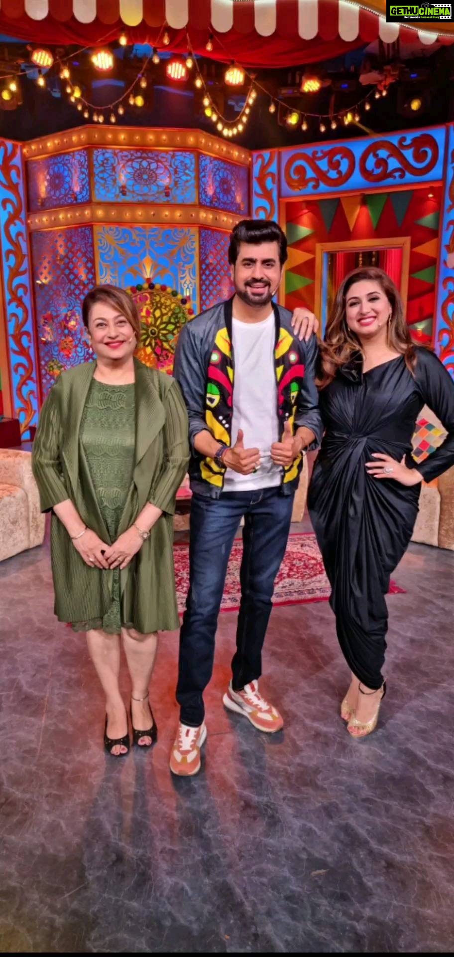 Vahbbiz Dorabjee Instagram - When Mom lived my shoot life for a day🙂 @firozadorabjee Something very special coming up with Bhabhi ke pyaare @pritamsingh9 only on @isharachannel Thank you @goldcoastfilmsofficial for this special memory🤗❤️ Outfit by - @charmisdesign Jewellery by - @dream_florabow Stylist - @style_by_hetaljogi Assistant- @style_deintrepide Film City