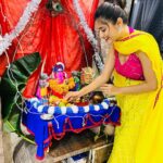 Vaishali Takkar Instagram - Ghar me padharo Gajanand ji Mere Ghar me Padharo 🙏🏻♥Ganpati Bappa Morreya 🙌🏻 😍 #ganeshchaturthi