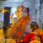 Vindhya Tiwari Instagram - Wishing you a Happy "Ganesh Chaturthi" May the grace of God keep enlightening your lives and bless you always....i pray that lord Ganesha bestows you with happiness, wisdom, good health and prosperity! Om Gan Ganapatay Namo Namah ❤ This is my v first ganpati at home 😍 Mumbai, Maharashtra