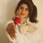 Vindhya Tiwari Instagram - Winter glow 🌹who wants this rose ?? Clicked this pic on my new camera on auto mode 📸 @nikonindiaofficial #efforts #selfportrait #rose Mumbai, Maharashtra