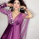 Vindhya Tiwari Instagram - The epitome of royalty is 💜 #purple #attire #princess #vibes !! Styled exclusively @kapoormohit888 Mumbai, Maharashtra