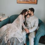 Vrushika Mehta Instagram - Our beginning of forever ♾️ 11.12.2022 💍❤️🧿 . . Photography: @sapariyavivek Wearing: @asopalav #love #engaged💍 #rabhdivrushyy ❤️