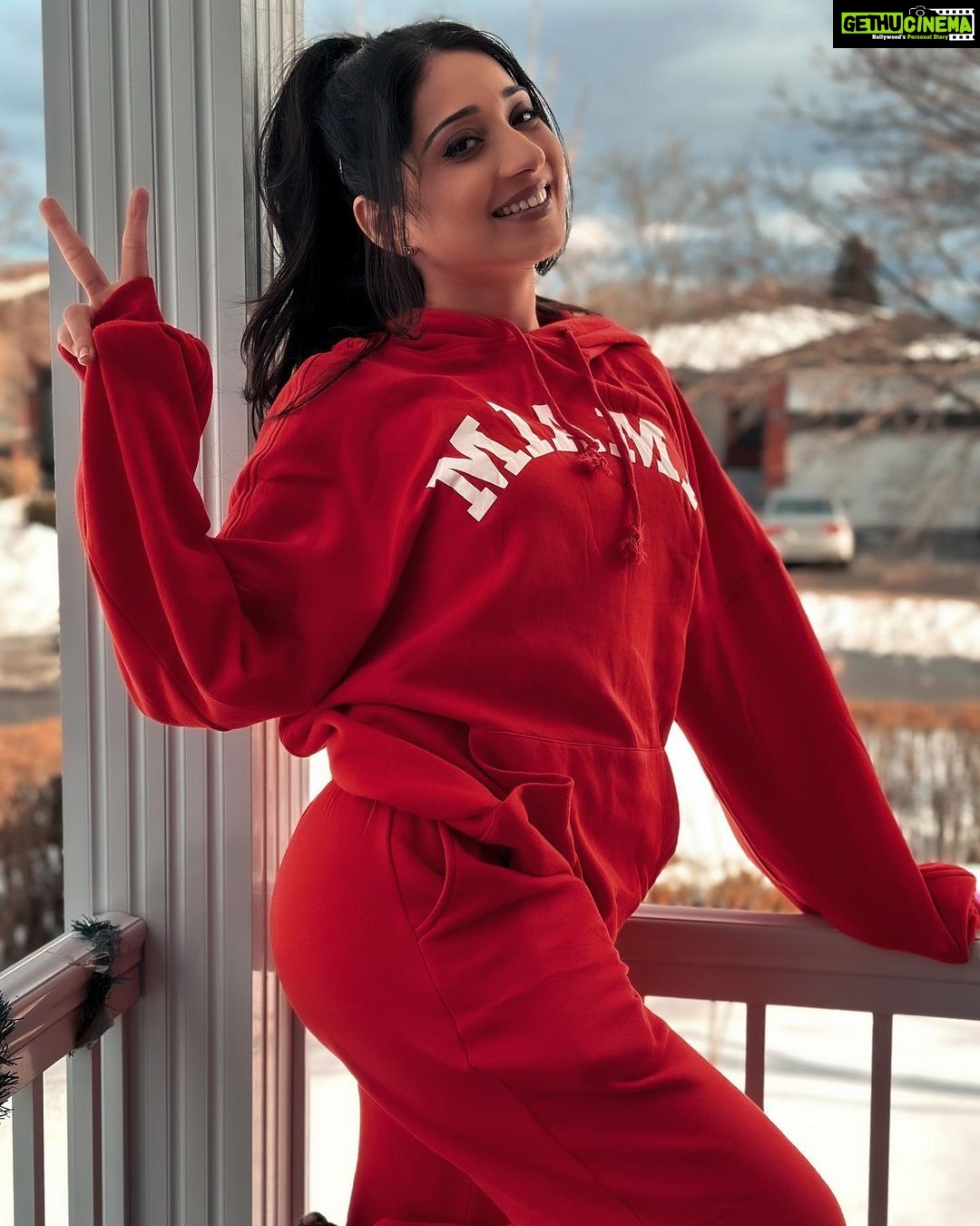 Vrushika Mehta Instagram - RED the colour of ___________? . .Wearing: @shophighlane Pc: @saurabhghedia21 #photooftheday #instagram #vrushikamehta #canada