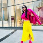 Yamini Malhotra Instagram - Out for Valentine’s Day Lunch 💖 Happy Valentine’s Day my lovely Insta people 🤗 What are your plans for today?? . #valentines #valentineday #valentineweek #valentinesweek #valentinesmakeup #valentinesoutfit #outfitoftheday #pinkpuffer #pufferjacket #pinkjacket #yellowskirt #colorblock #colorblocking #fashioninfluencer #indianinfluencer #indianblogger #gurgaonblogger #gurgaonbloggers #delhiblogger #delhibloggers #fashion2023 #fashiongram Gurugram