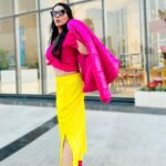 Yamini Malhotra Instagram - Out for Valentine’s Day Lunch 💖 Happy Valentine’s Day my lovely Insta people 🤗 What are your plans for today?? . #valentines #valentineday #valentineweek #valentinesweek #valentinesmakeup #valentinesoutfit #outfitoftheday #pinkpuffer #pufferjacket #pinkjacket #yellowskirt #colorblock #colorblocking #fashioninfluencer #indianinfluencer #indianblogger #gurgaonblogger #gurgaonbloggers #delhiblogger #delhibloggers #fashion2023 #fashiongram Gurugram
