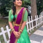 Aashika Padukone Instagram - It’s ordinary to love the beautiful but beautiful to love the ordinary 💚 #traditional #halfsaree #festivalmode #southindianfashion Outfit: @aishwarya.madhumika_label Jewellery: @sbr_imitation_jewellery MUA&Hair: @praneetha_beautymakeover VC: @hello_mr_sanju_official