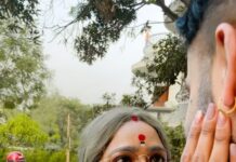 Aashika Padukone Instagram - Mussulollam ayipoyamuu👵🏻🧓🏻 . . #trinayanishoot #vishalnayani #oldlook #holi #special #episodes #shootmode #nayani #vishal #ashikapadukone #chandugowda #zeetelugu #neworold