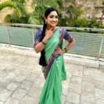 Aashika Padukone Instagram - Not short but built low to the ground for speed and accuracy 💯😎 Saree: @elitew.in 💚 Chennai, India