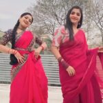 Aashika Padukone Instagram - Posting bloopers cuz no time for another take 😛 #bloopers #randomdance #dancereel #shoot #maari Both our Sarees by: @elitewomen.in