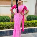 Aashika Padukone Instagram - Girly and fabulous 🌸 Saree: @elitew.in
