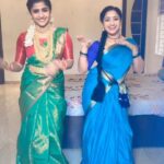 Aashika Padukone Instagram - With my favourite @saira._.821 💙 #clearingdrafts #maari #trinayani #shootmode #reels #dancereels #fun #bloopers