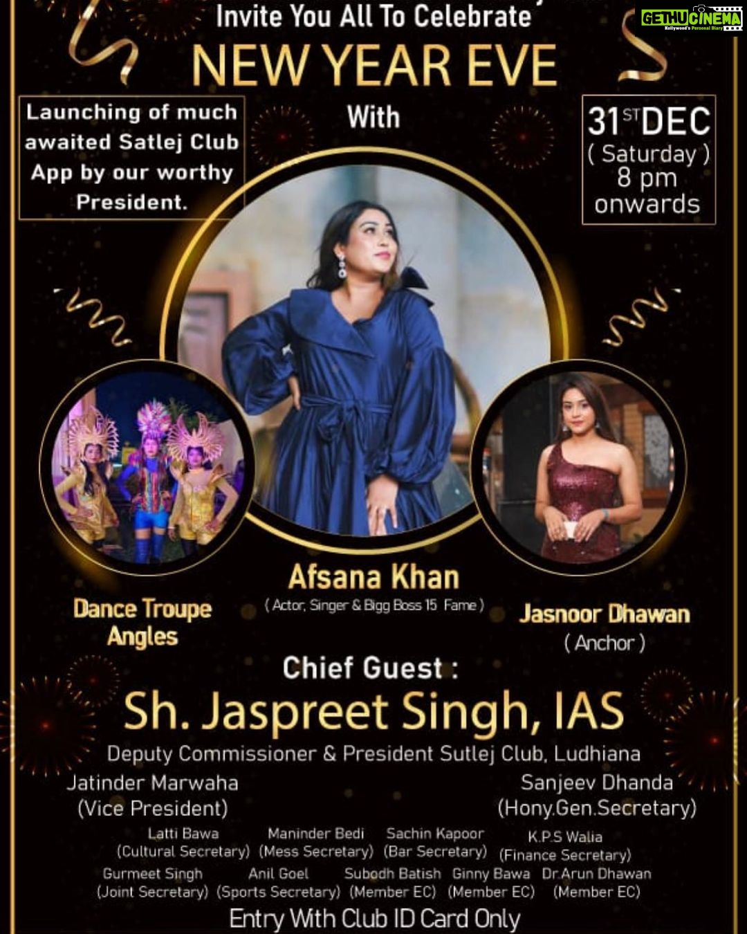 Afsana Khan Instagram - Be ready Ludhiana for 31 eve new year celebration at satluj club Ludhiana #sutlejclubludhiana ❤️