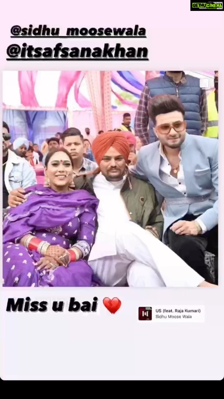 Afsana Khan Instagram - ⛳️ @sidhu_moosewala ❤️ vadda bai 😭💔 #justiceforsidhumoosewala 🙏 #brosislove #brothersisterlove #missu bai 💔