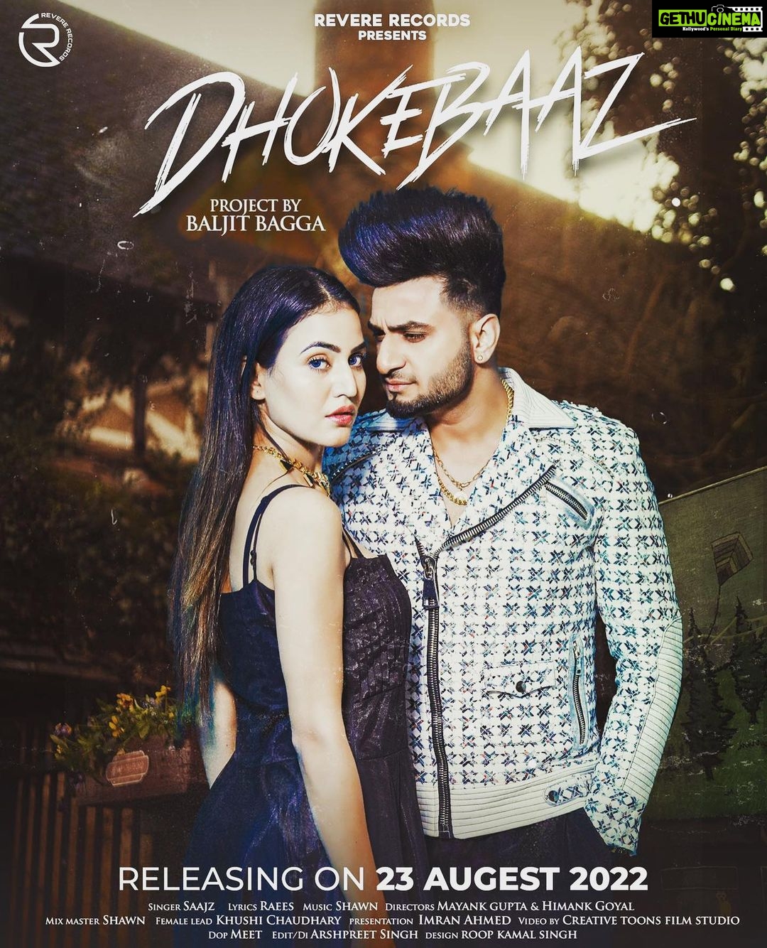 Afsana Khan Instagram - One more Hindi track guys hope u like it 🙏❤️ DHOKEBAAZ ❤️ @saajzofficial @khushicchaudhary @gurpreetbaidwan01 @directormayankgupta @directorhimankgoyal_ @creative_toons_film_studio @baljitbagga @shawn_officiall @raeesonly_ @dopmeet @gurbaz_official @revererecordsofficial