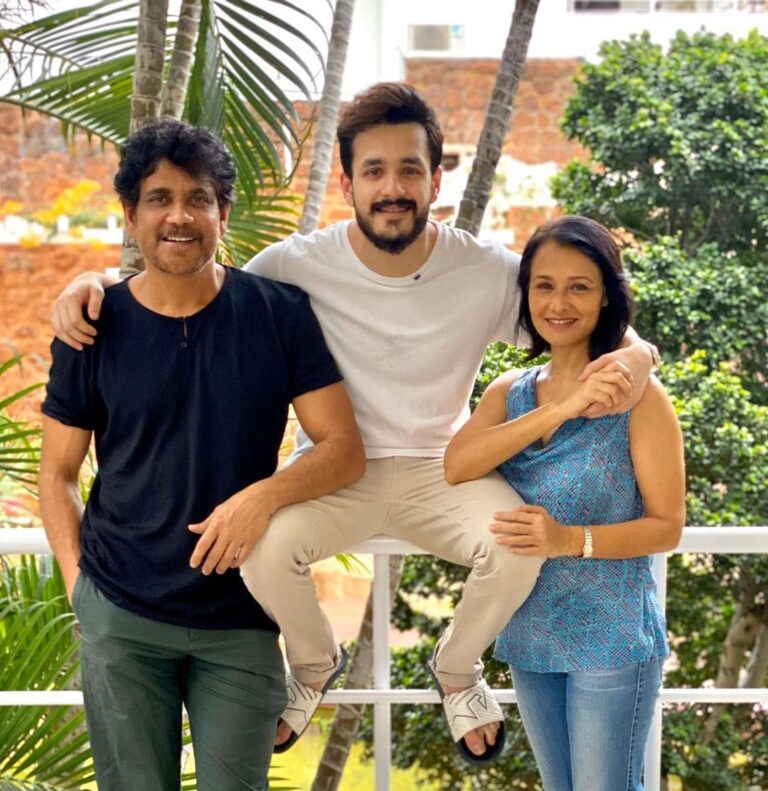 Akhil Akkineni Instagram - No words will express what these two mean to me. Grateful is all I can say. Family first ! Love and Happiness to all #StayHomeStaySafe