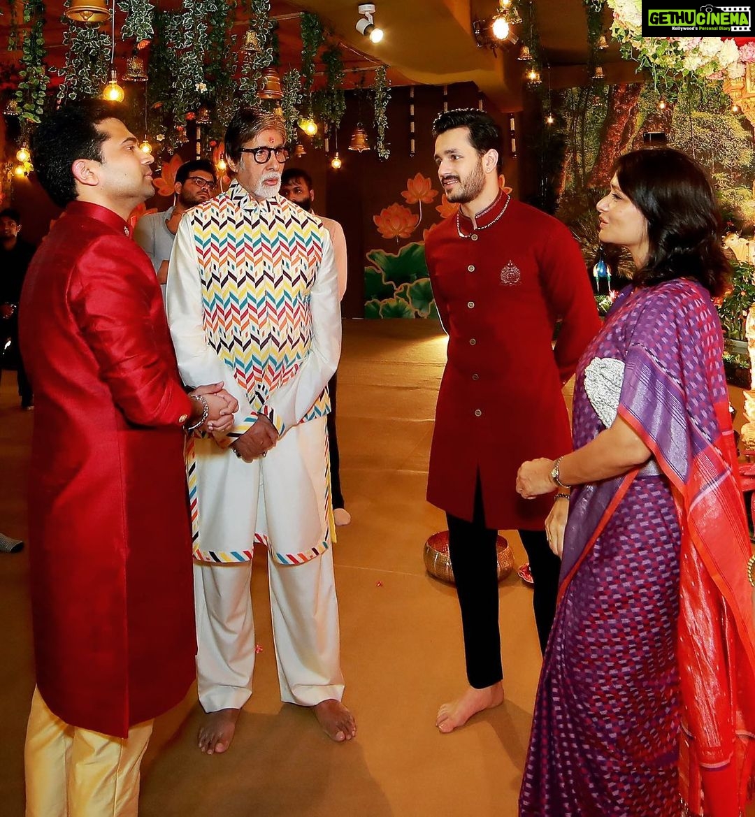 Akhil Akkineni - 323.8K Likes - Was a pleasure attending the Navaratri Pooja at The Kalyan Jewelers residence in Thrissur. Thank you to the whole Kalyan family for hosting us so graciously, the evening was spectacular. As always it was an absolute honour spending some time with Amit Ji as well. @kalyanjewellers_official