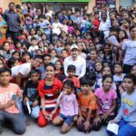 Akhil Akkineni Instagram - Always loved kids...but meeting sooo many little bundles of joy all at once is quite an experience... and that too unexpected! Thanks so much you guys for making my day, especially after long hours at work. Will sleep happy! 😘😘😘