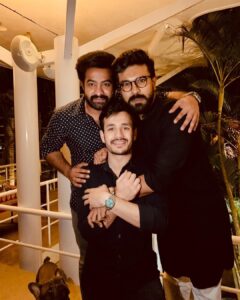 Akhil Akkineni Instagram - And then this happened ! the most powerful tag team I know💪🏻 thanks for the support my brothers from other mothers #boyswillbeboys