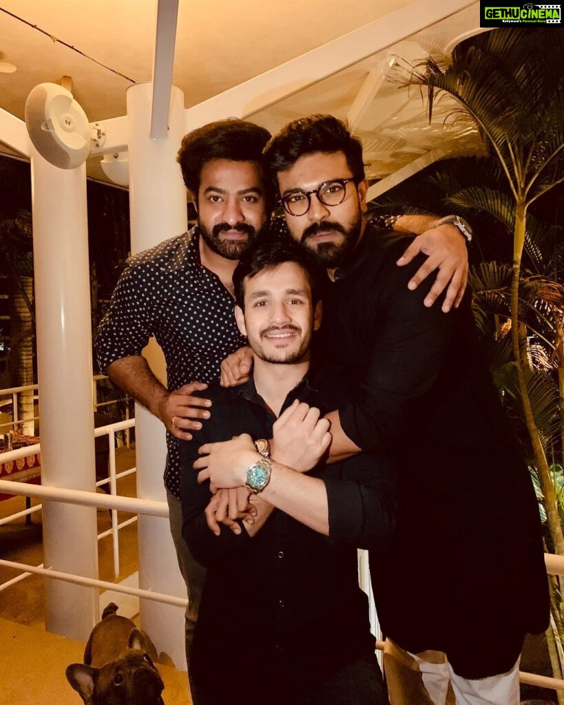 Akhil Akkineni Instagram - And then this happened ! the most powerful tag team I know💪🏻 thanks for the support my brothers from other mothers #boyswillbeboys