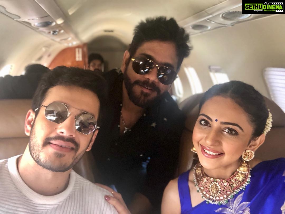 Akhil Akkineni Instagram - See you soon Rajahmundry !! ✈️ @southindiashopping @rakulpreet