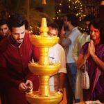 Akhil Akkineni Instagram - Was a pleasure attending the Navaratri Pooja at The Kalyan Jewelers residence in Thrissur. Thank you to the whole Kalyan family for hosting us so graciously, the evening was spectacular. As always it was an absolute honour spending some time with Amit Ji as well. @kalyanjewellers_official