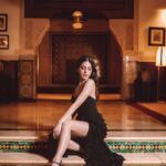 Alaya F Instagram - Moments in Marrakech🖤 Outfit by @shehlaakhan , styled by @tanghavri , hair by @mathieulaudrel , make up by @marianfilali , images by @marrakechphotographe La Mamounia Marrakech