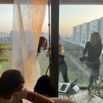 Alaya F Instagram - Chasing the sun🌞✨ Swipe to the end for a funny BTS moment!😄 Photos by @trishasarang Styled by @mohitrai @shubhi.kumar @tarangagarwalofficial @teammrstyles Make up by @divyashetty_ Hair by @hairbyapeksha Outfit- @houseofcb Jewellery - @rafthelabel @necessitestudio Shoes- @jimmychoo