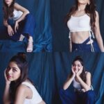 Alaya F Instagram - Me and my many moods 😋💙 Photos by @trishasarang Styled by @mohitrai @shubhi.kumar @tarangagarwalofficial @ruchikrishnastyles @teammrstyles Make up by @divyashetty_ Hair by @hairbyapeksha Outfit- @vis.a.via @appapop Jewellery - @misho_designs @the_jewel_factor Shoes- @publicdesire