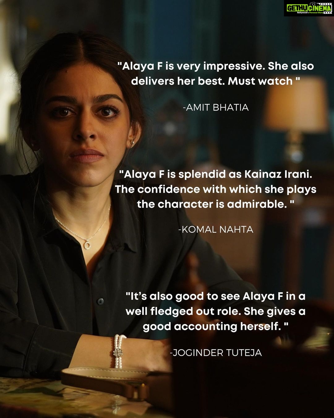 Alaya F Instagram - I had zero prep time for Kainaaz but I had the most incredible people around me that helped me bring her to life everyday on set🖤 @ghoshshashanka and @kartikaaryan thank you for believing in me, pushing me and for just being the best!🖤 and a huge thank you to all of you for all your love and all the kind reviews, messages, DMs and comments🖤 feeling super motivated and super grateful!!🥰 #Freddy STREAMING NOW on @disneyplushotstar 🖤