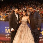Alaya F Instagram - Lots and lots of gratitude and joy!!🥰 here are some moments from the World Premiere of our film Almost Pyaar with DJ Mohobbat at the @marrakechfilmfestival 🥰 @anuragkashyap10 @itskaranmehta Thank you for capturing these moments @marrakechphotographe Outfit by @monishajaising , styled by @tanghavri , make up by @phophiemathiasmakeup , hair by @hairpalacio
