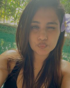 Alina Padikkal Instagram - @niraamayasamroha the right place to hide out from hectic world.! 

And I was the hippo 🦛 bcz I love pool.! The room I stayed had private pool 😍