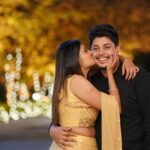 Alina Padikkal Instagram - Twenty.one.twenty.twenty one.! Anniversary recreated ❤️ with @motionpictures_weddings @thanuzbridalboutique @aleena.makeupartist . So, I never thought I would get a moment to wear my special outfit again on the same day❤️ along with the same makeup artist, photography team and with my friends.. Love you @rohit_pradeep_ for being with me to do all this crazy things🥰 Thank you appa amma💖 Clarks Exotica Convention Resort & Spa