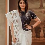 Alina Padikkal Instagram - I had butterflies in and out 🦋 best linen saree with my fav top 😇 An iridescent vision of beauty incorporated with elegance, Seematti the Inside Hunt, is a saga that is weaved with the ebullience of sheer craftsmanship merged with exotic designs. Experience luxury and fashion in the most finest and simplest way! The exuberant and vibrant collection in Seematti has left me in awe!! Don't wait for long, as the festival collection is till Jan 15th only. Avail surprise gifts from Seematti by taking a screenshot of the code that is added in this post. . . @seemattitextiles . . #insideseematti #seematti