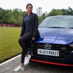 Alina Padikkal Instagram - My travels are made energetic thanks to the all-new #Hyundaii20NLine. The athletic design and sporty sound of my #i20NLine is the biggest turn on for any car enthusiast. With it's Intelligent manual transmission, I always have a tension free ride enjoying the best sounds of the superior Bose music systems. What are you waiting for, #ItsTimeToPlay @hyundaiindia #HyundaiNLine